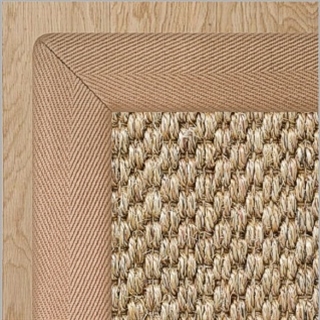 Fine Rustic Quartz Sisal with 2 Inch Hazelnut Linen Border 4.0(L) x 3.5(W)